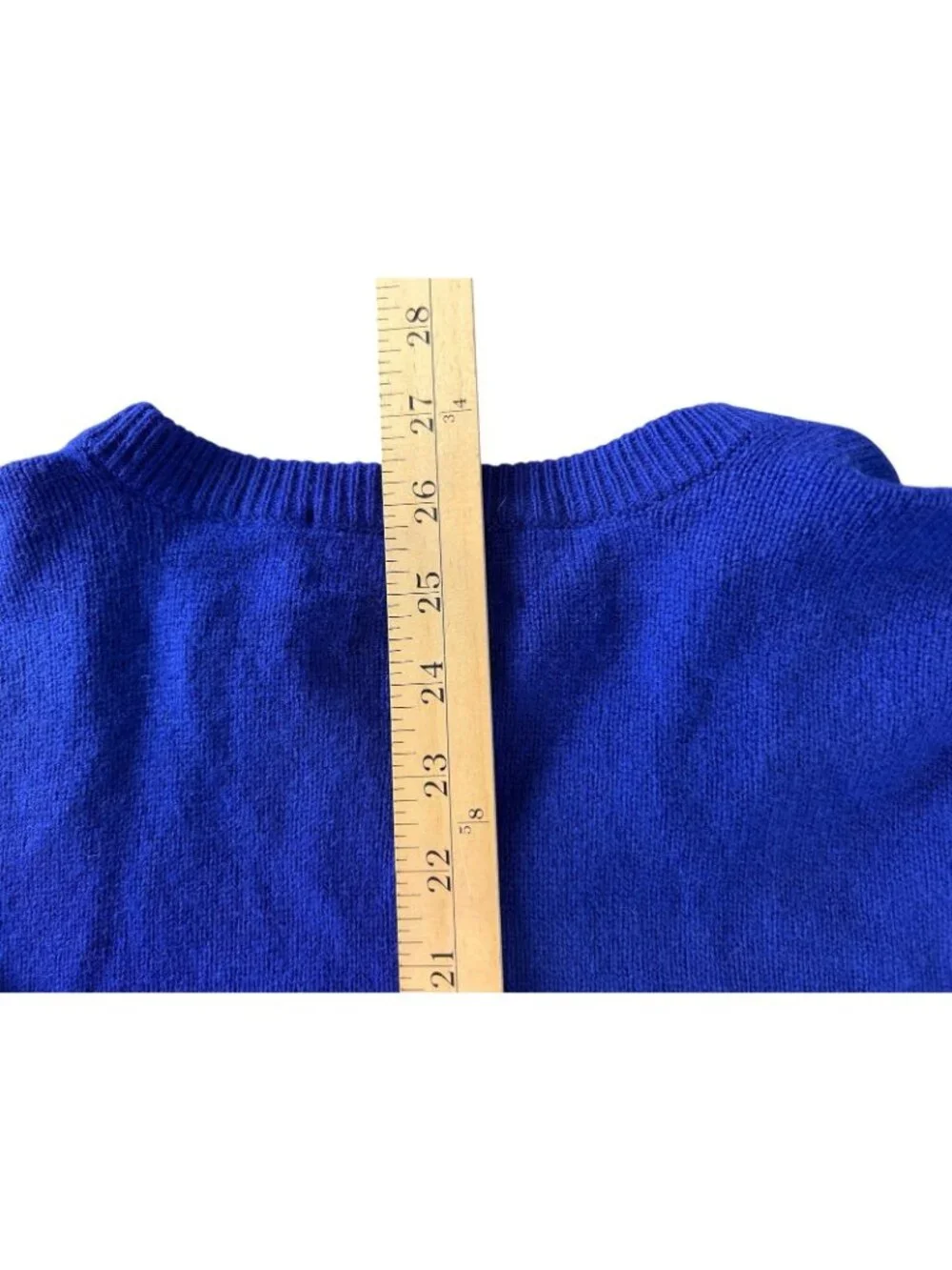 Polo Ralph Lauren Mens XL Blue Lambswool V-Neck Sweater With Red Logo